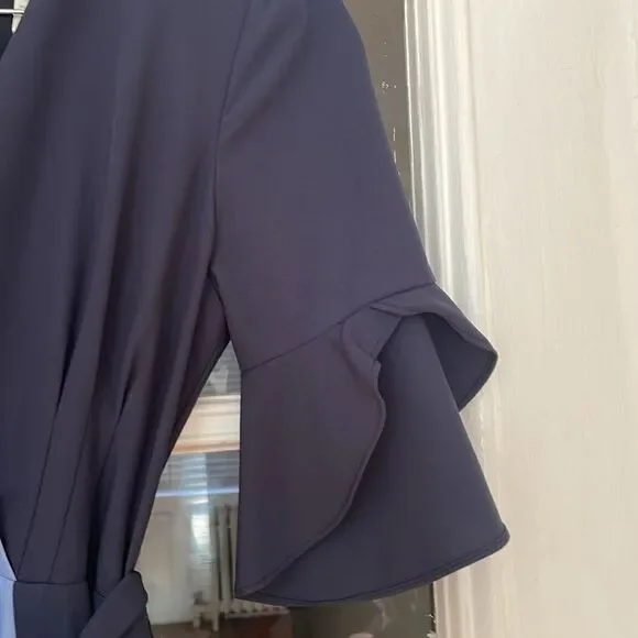 Anthropologie hutch contemporary abstract art color block wrap crepe dress - Picture 5 of 14